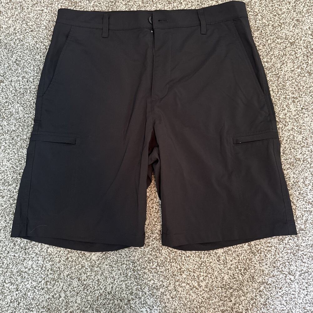 Chaps Golf Shorts Mens Sz 32 Black Stretch Zip Cargo Pockets 8.5” inseam
